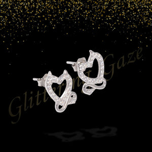 Elegant Heart-Shaped Stud Earrings with Crystal Shine Elegant Heart-Shaped Stud Earrings with Crystal Shine