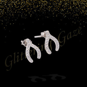 Half-Cut Hoop Earrings with Crystal Detailing Half-Cut Hoop Earrings with Crystal Detailing