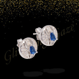Classic Short Stud Earrings with Crystal Shine