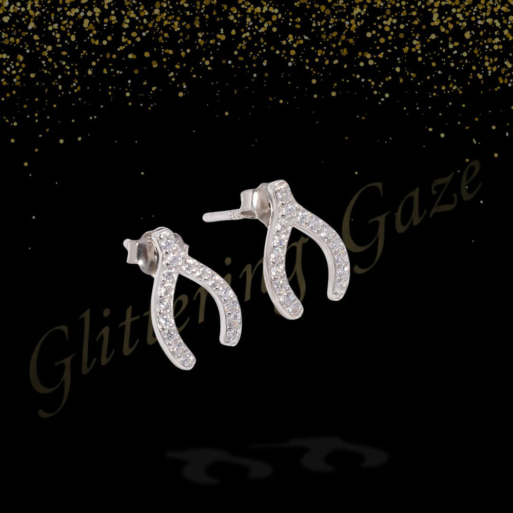 Half-Cut Hoop Earrings with Crystal Detailing