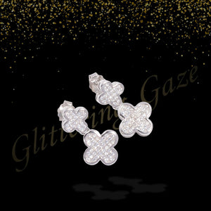 Elegant Silver Fan Stud Earrings – Plus Back