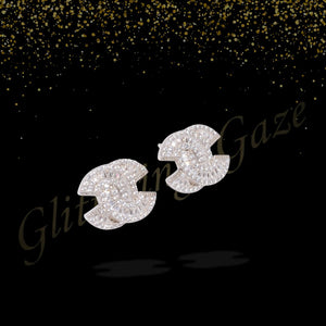 Midnight Glam – Silver Hoop Earrings with Black Stone & Crystals