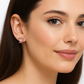Dainty Heart Earrings with Pink Crystal Accents