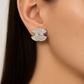 Midnight Glam – Silver Hoop Earrings with Black Stone & Crystals