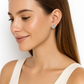 Silver Heart Stud Earrings with Sparkling Stones