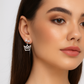 Elegant Crown Drop Earrings with Sparkling Crystals