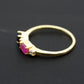 Solid Gold Ruby & Blue Sapphire Solitaire Ring