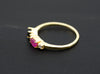 Solid Gold Ruby & Blue Sapphire Solitaire Ring