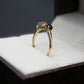 Solid Gold Ruby & Blue Sapphire Solitaire Ring