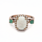 Solid Rose Gold Opal & Emerald Statement Ring