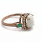 Solid Rose Gold Opal & Emerald Statement Ring