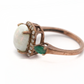 Solid Rose Gold Opal & Emerald Statement Ring