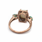 Solid Rose Gold Opal & Emerald Statement Ring