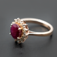 Solid Gold Ruby & Moissanite Engagement Ring