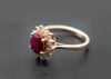 Solid Gold Ruby & Moissanite Engagement Ring