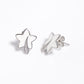 Star-Flower Stud Earrings with Crystal Accents