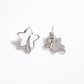 Star-Flower Stud Earrings with Crystal Accents