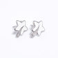 Star-Flower Stud Earrings with Crystal Accents