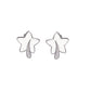 Star-Flower Stud Earrings with Crystal Accents