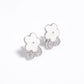 Floral Stud Earrings with Crystal Accents