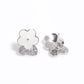 Floral Stud Earrings with Crystal Accents