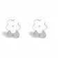 Floral Stud Earrings with Crystal Accents