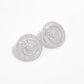 Classic Round Stud Earrings with Crystal Shine