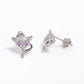 Silver Animal Stud Earrings with Pink Dot Eyes
