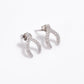 Half-Cut Hoop Earrings with Crystal Detailing