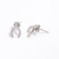 Half-Cut Hoop Earrings with Crystal Detailing