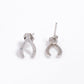 Half-Cut Hoop Earrings with Crystal Detailing