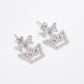 Elegant Crown Drop Earrings with Sparkling Crystals