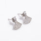 High-Finish Silver Stud Earrings with Sparkling Stones