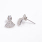 High-Finish Silver Stud Earrings with Sparkling Stones