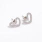 Sparkling Heart – High Finish Silver Stud Earrings