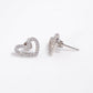 Sparkling Heart – High Finish Silver Stud Earrings