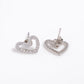 Sparkling Heart – High Finish Silver Stud Earrings