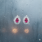 Elegant Silver Earrings with Red Stone Center