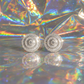 Classic Round Stud Earrings with Crystal Shine