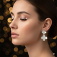 Elegant Silver Fan Stud Earrings – Plus Back