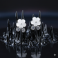 Floral Stud Earrings with Crystal Accents