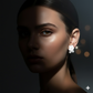 Floral Stud Earrings with Crystal Accents