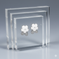 Floral Stud Earrings with Crystal Accents