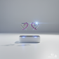 Dainty Heart Earrings with Pink Crystal Accents