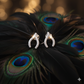 Half-Cut Hoop Earrings with Crystal Detailing