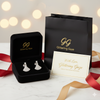 High-Finish Silver Stud Earrings with Sparkling Stones