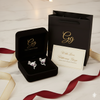 Silver Animal Stud Earrings with Pink Dot Eyes