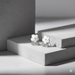 Floral Stud Earrings with Crystal Accents