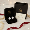 Classic Round Stud Earrings with Crystal Shine