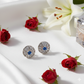 Classic Short Drop Earrings with Blue Gemstone